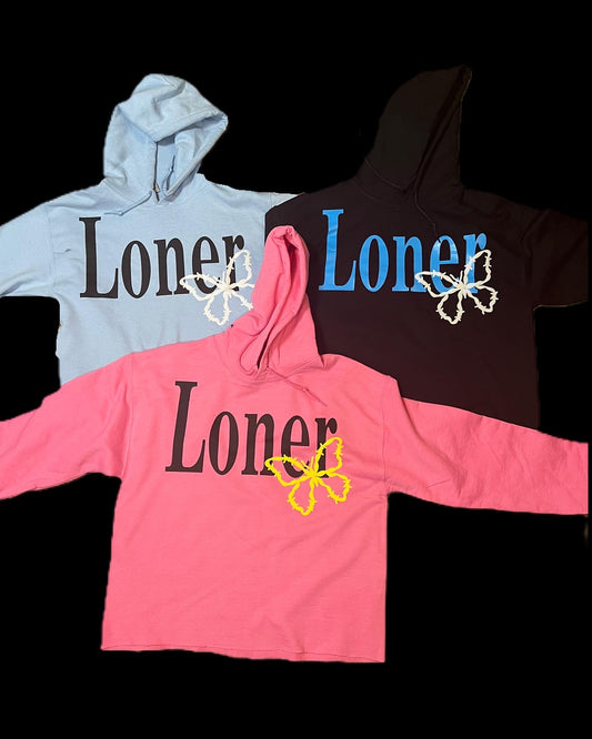 "Loner" Cropped Hoodie